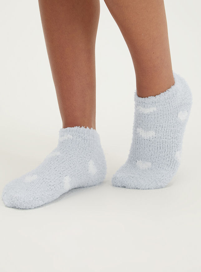 2 pack heart fluffy trainer socks